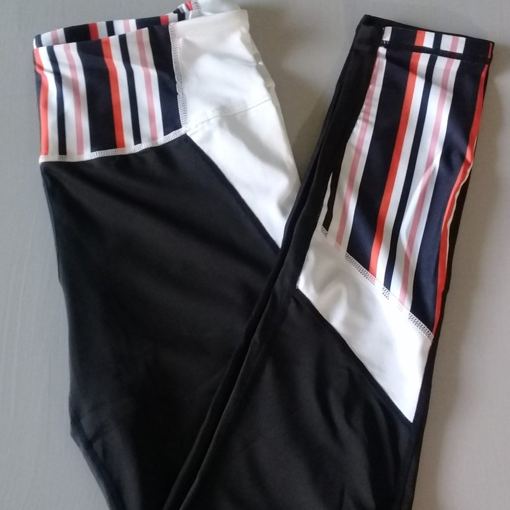 NEW! Black and red striped workout pant size L